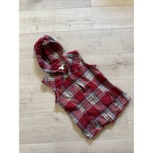 Vtg Pendleton Women's Plaid Sleeveless Vest Shacket Hooded 100% Virgin Wool M